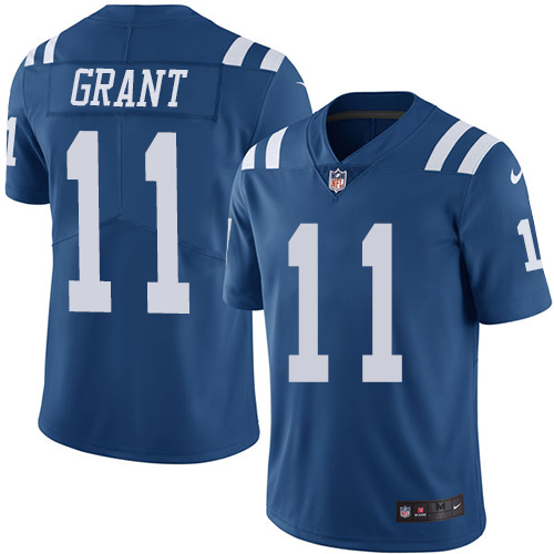 Indianapolis Colts #11 Limited Ryan Grant Royal Blue Nike NFL Men Rush Vapor Untouchable Jersey